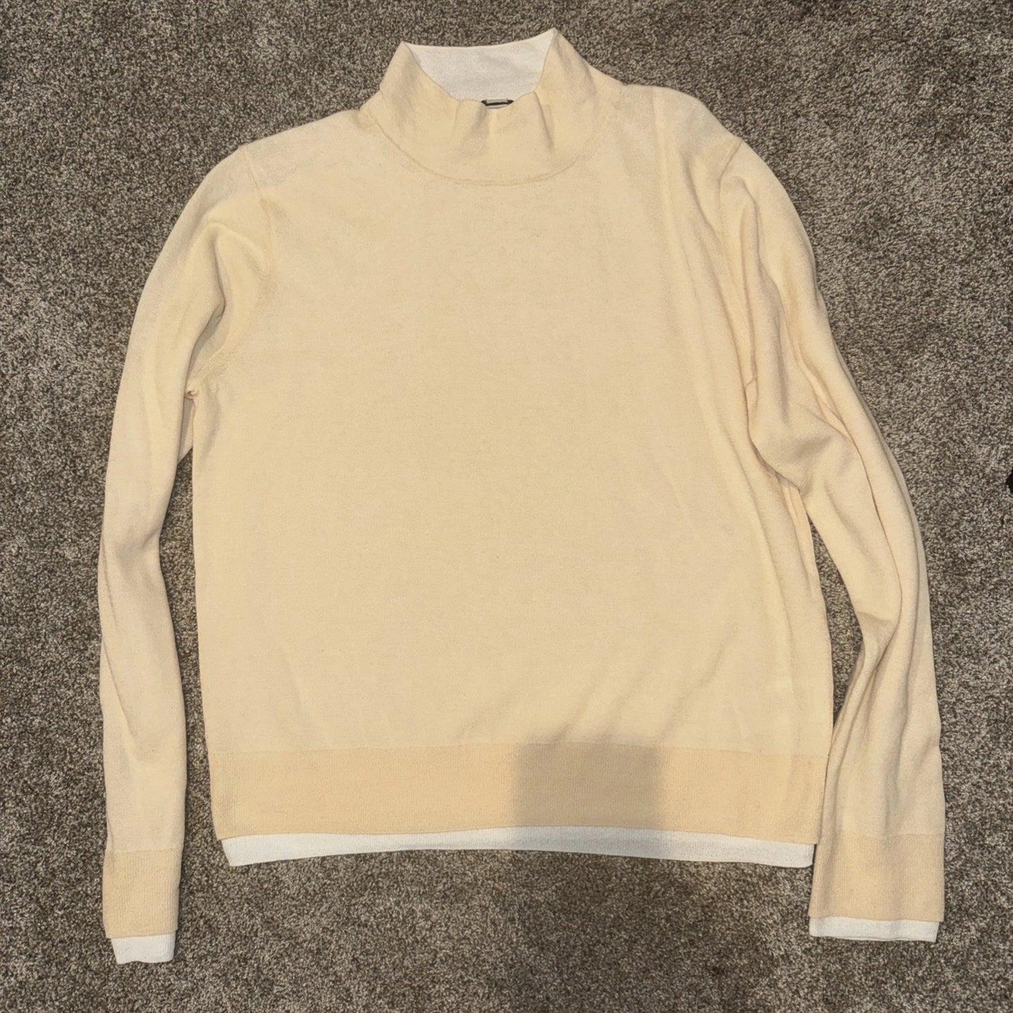 Women’s Large- WOMEN'S ITALIAN COTTON-BLEND DOUBLE-LAYER MOCK-NECK SWEATER