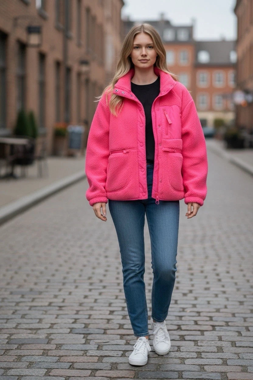 Women’s Small- Free People Fleece Jacket - Pink