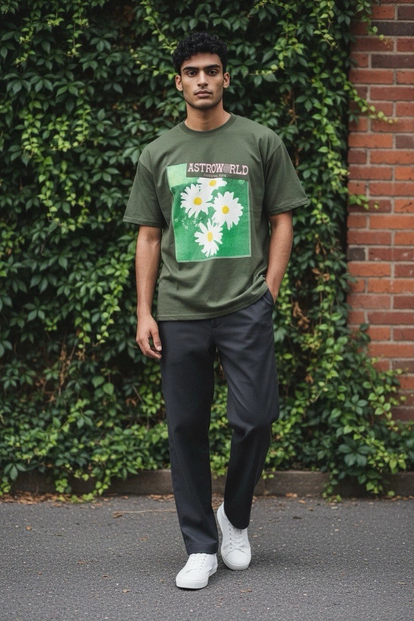 Men’s Small- Travis Scott Astroworld Tee- Green