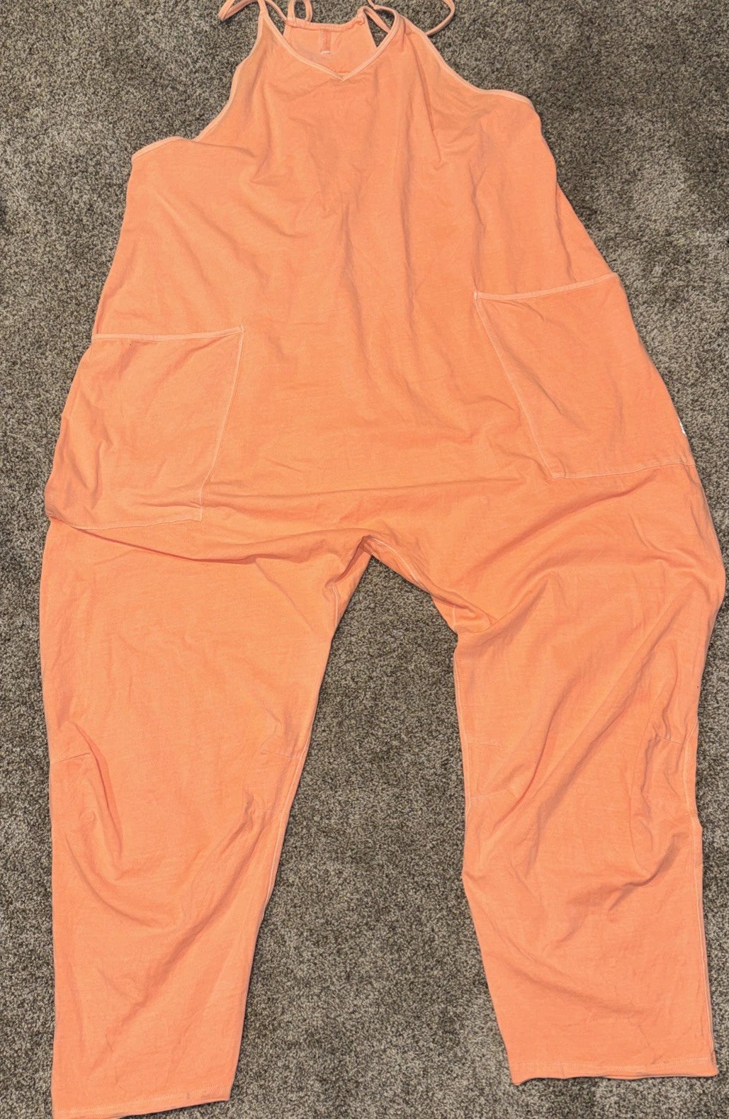 Free People Hot Shot Jumpsuit Size M Women’s Orange Slouchy Romper One Piece