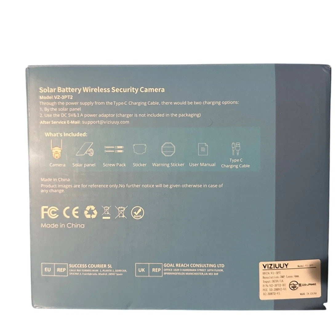 Viziuuy Solar Battery Wireless Security Camera