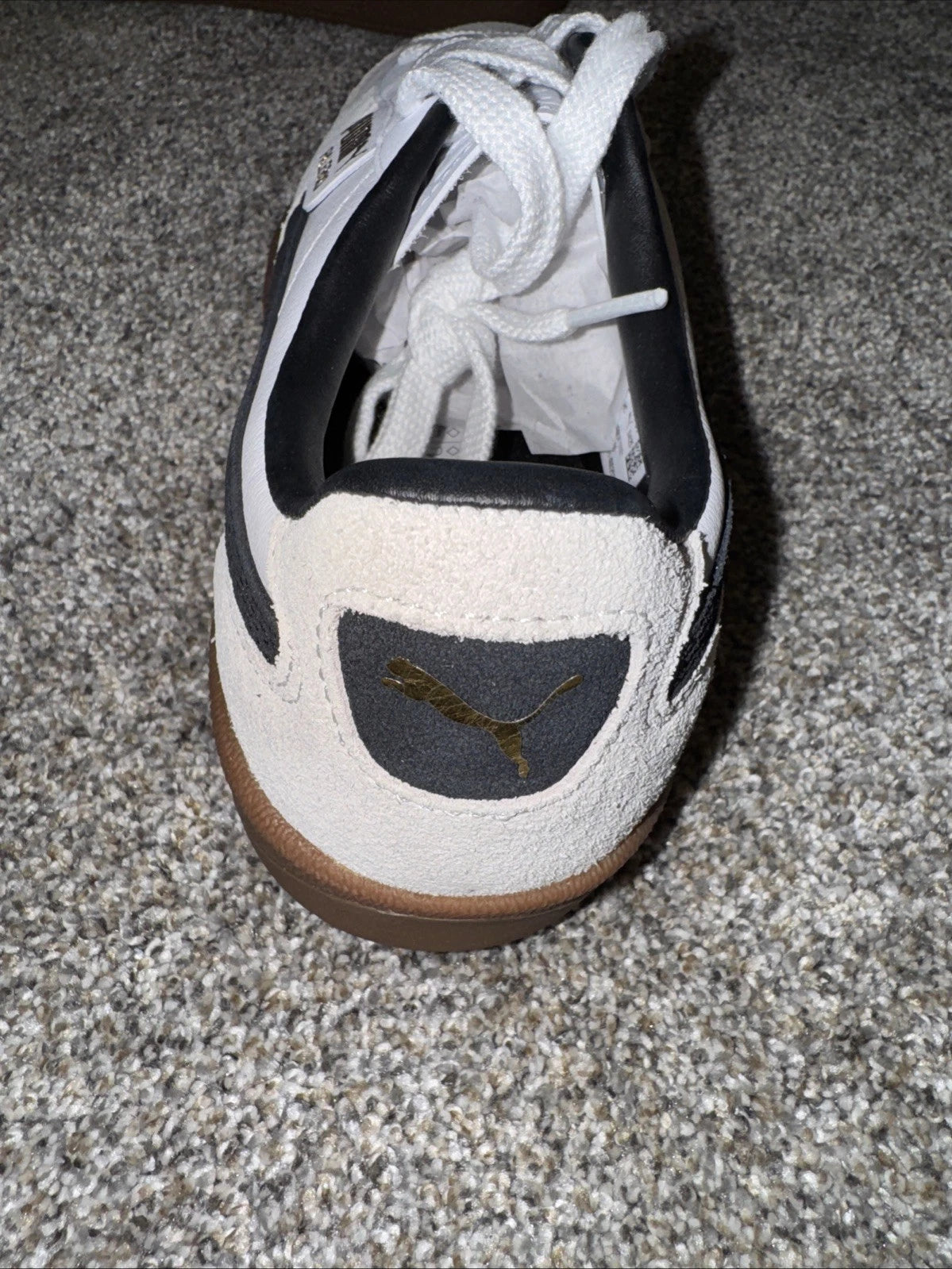 PUMA Palermo Leather White Black Gum Size 8.5