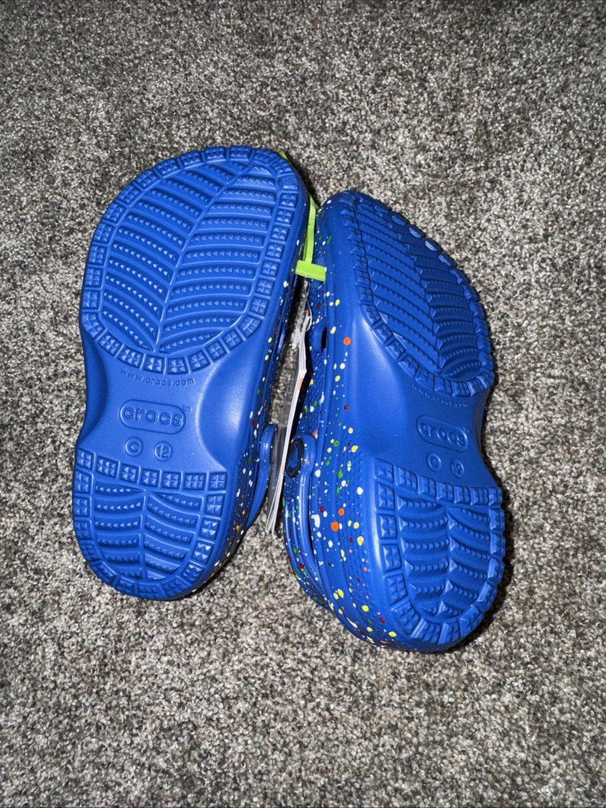 Kids Size 12C Crocs Classic Splatter Paint Blue