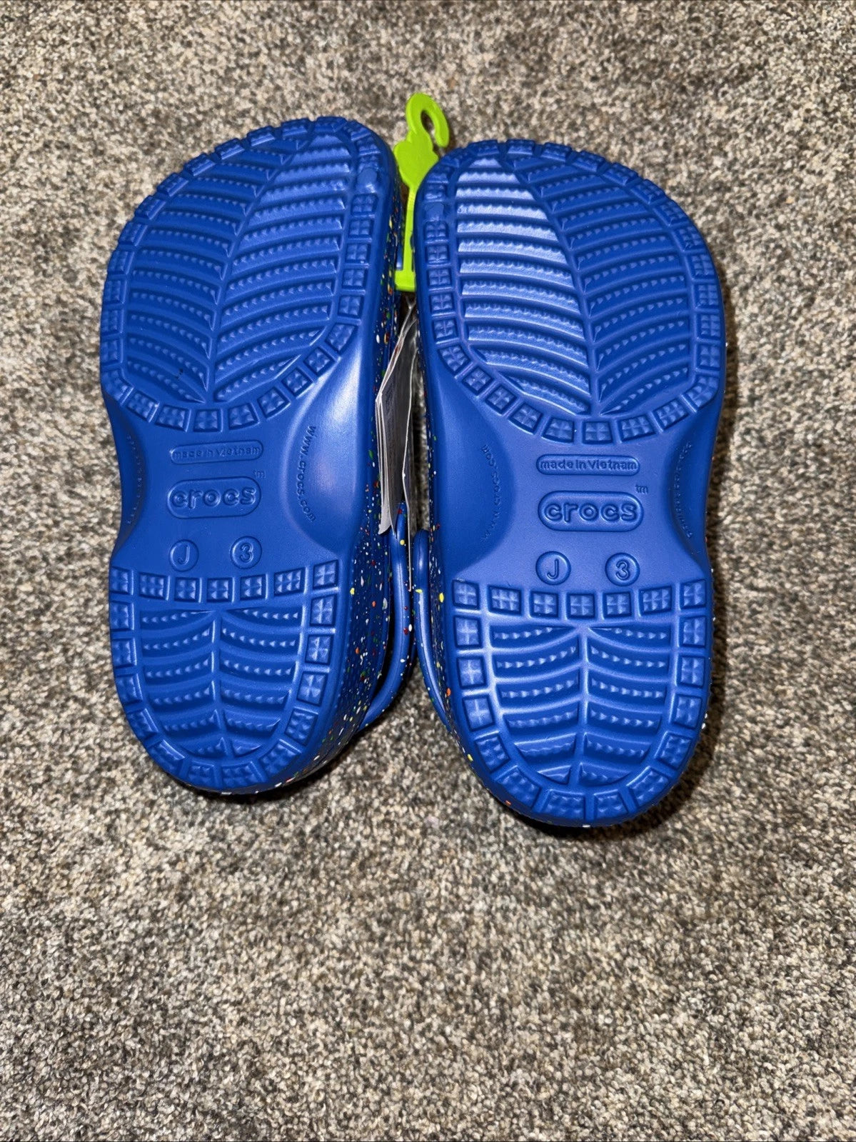 Kids Size 3 Crocs Classic Splatter Paint Blue