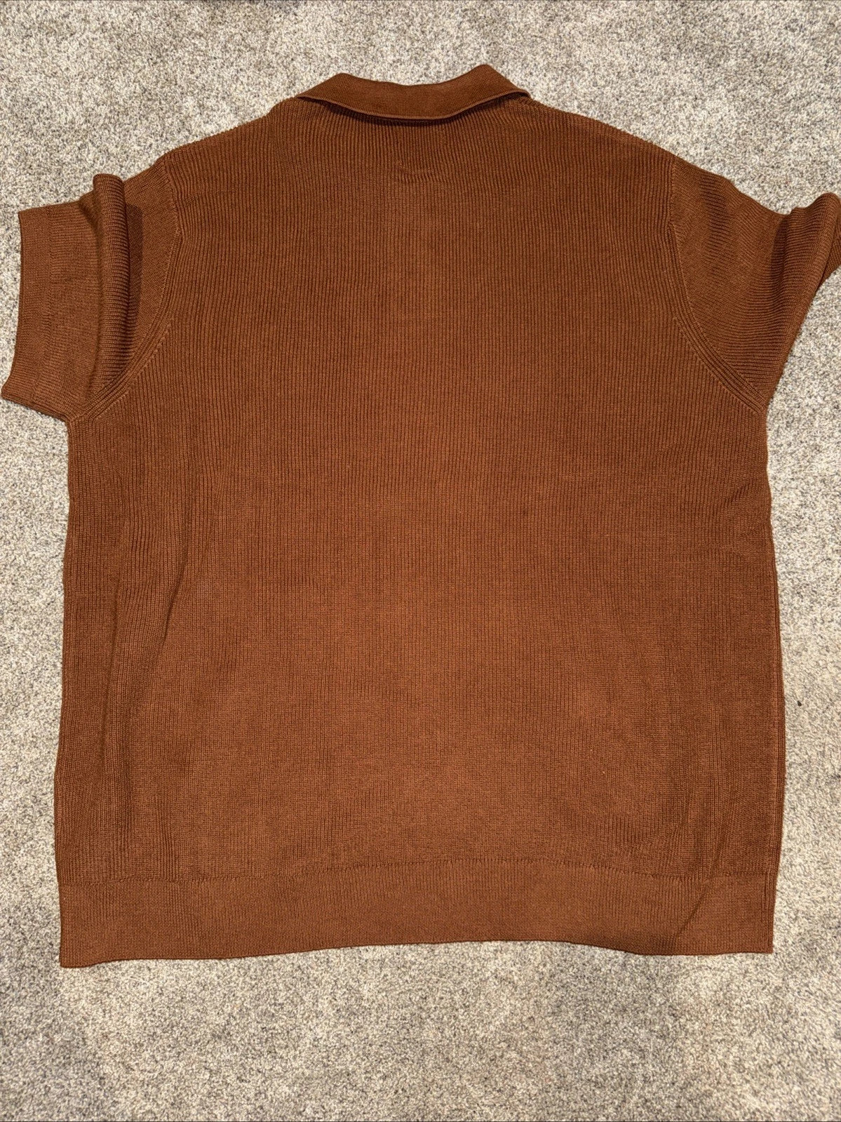 Men's XXL - DKNY Sweater Polo Orange- Short Sleeve