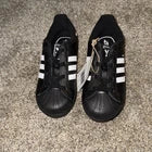 Kids Size 10- Adidas Superstar II EL I Black