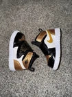Sky Jordan 1 Mid Black Metallic Gold (TD) Size 5C