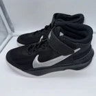 Size 5.5Y- Nike Team Hustle D10 Low Black Metallic Silver