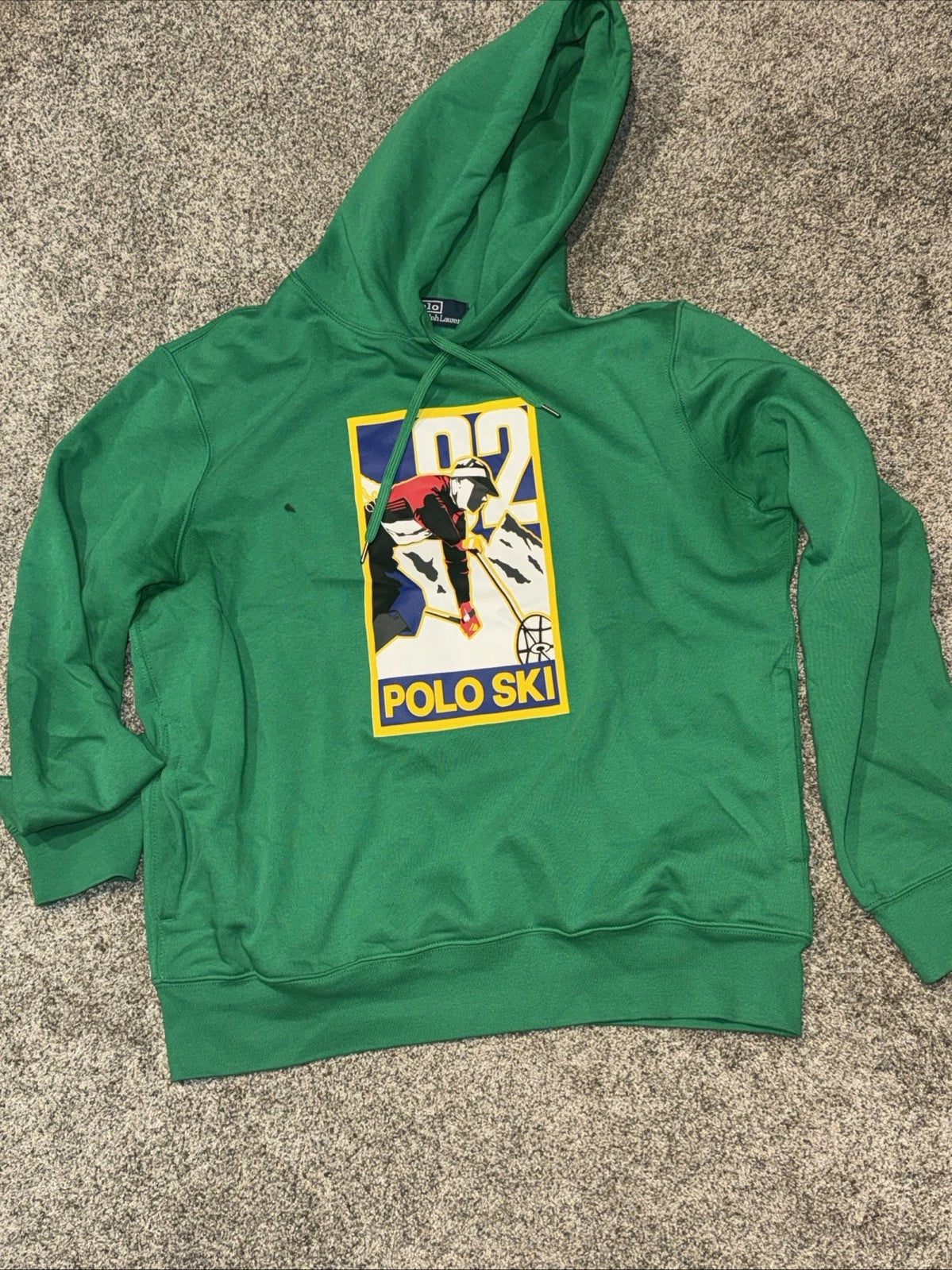 Men’s Size Medium Polo By Ralph Lauren Polo Ski 92 Hoodie Green