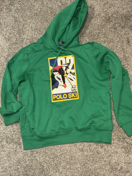 Men’s Size Medium Polo By Ralph Lauren Polo Ski 92 Hoodie Green