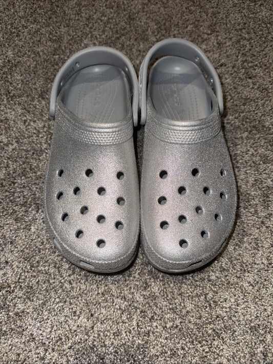 Size 8 Women’s Crocs Silver