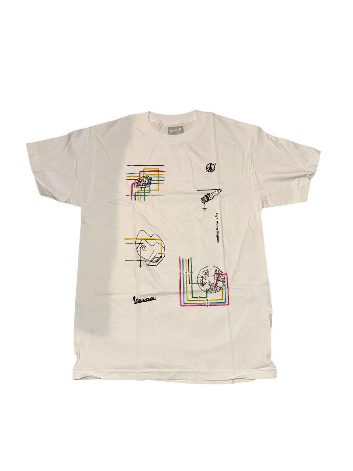 Men’s Medium- Vespa x Sean Wotherspoon Wiring T-shirt- White