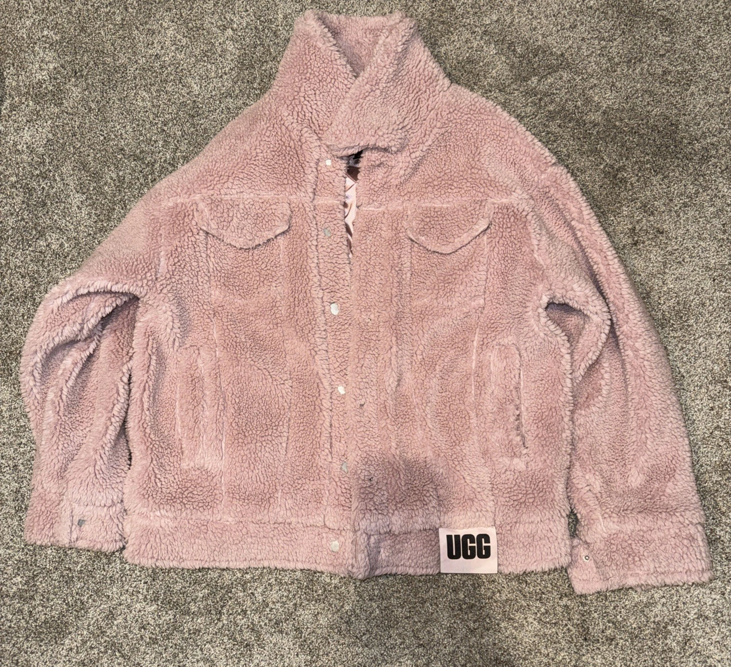 Women’s Medium- UGG Trucker Pink Sherpa Jacket