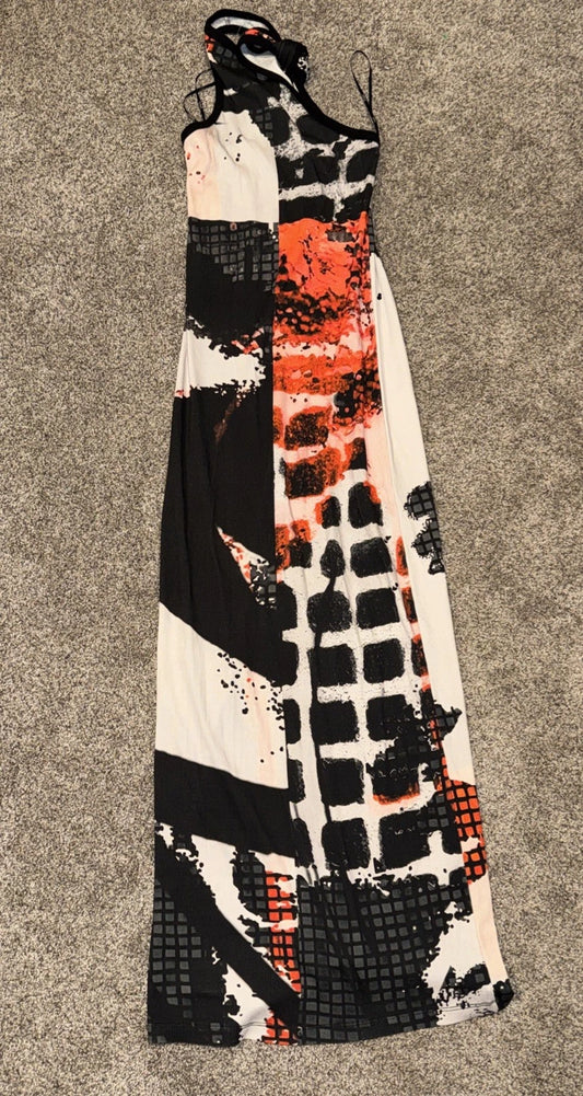 Women’s Small Desigual Print Racerback Maxi Dress