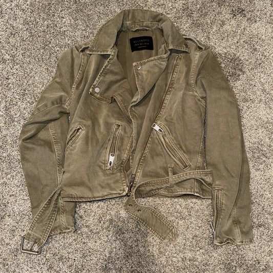 Women’s Size 2 Allsaints Green Denim Jacket