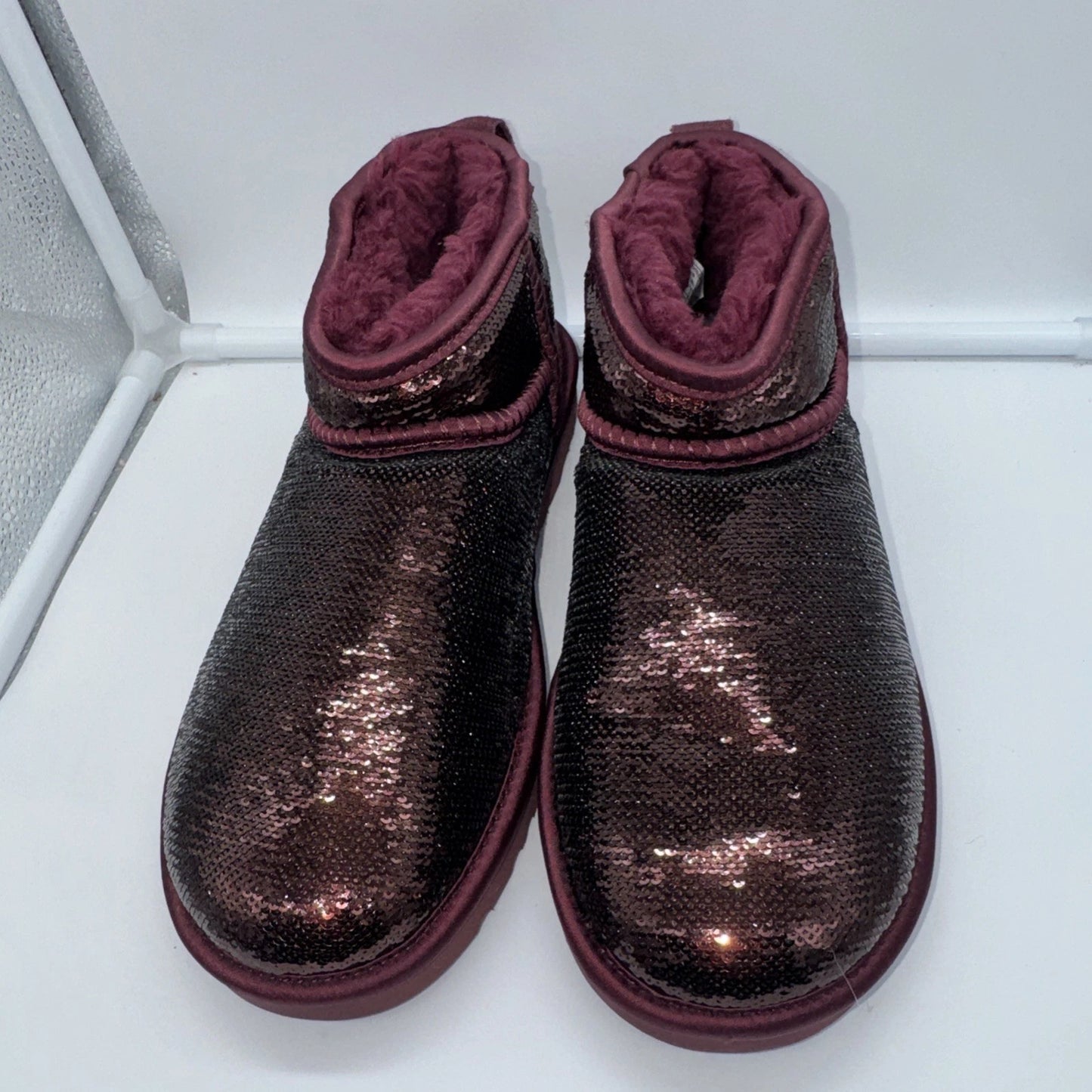 Size 7 Women’s UGG Classic Ultra Mini Boot Mirror Ball Wild Grape