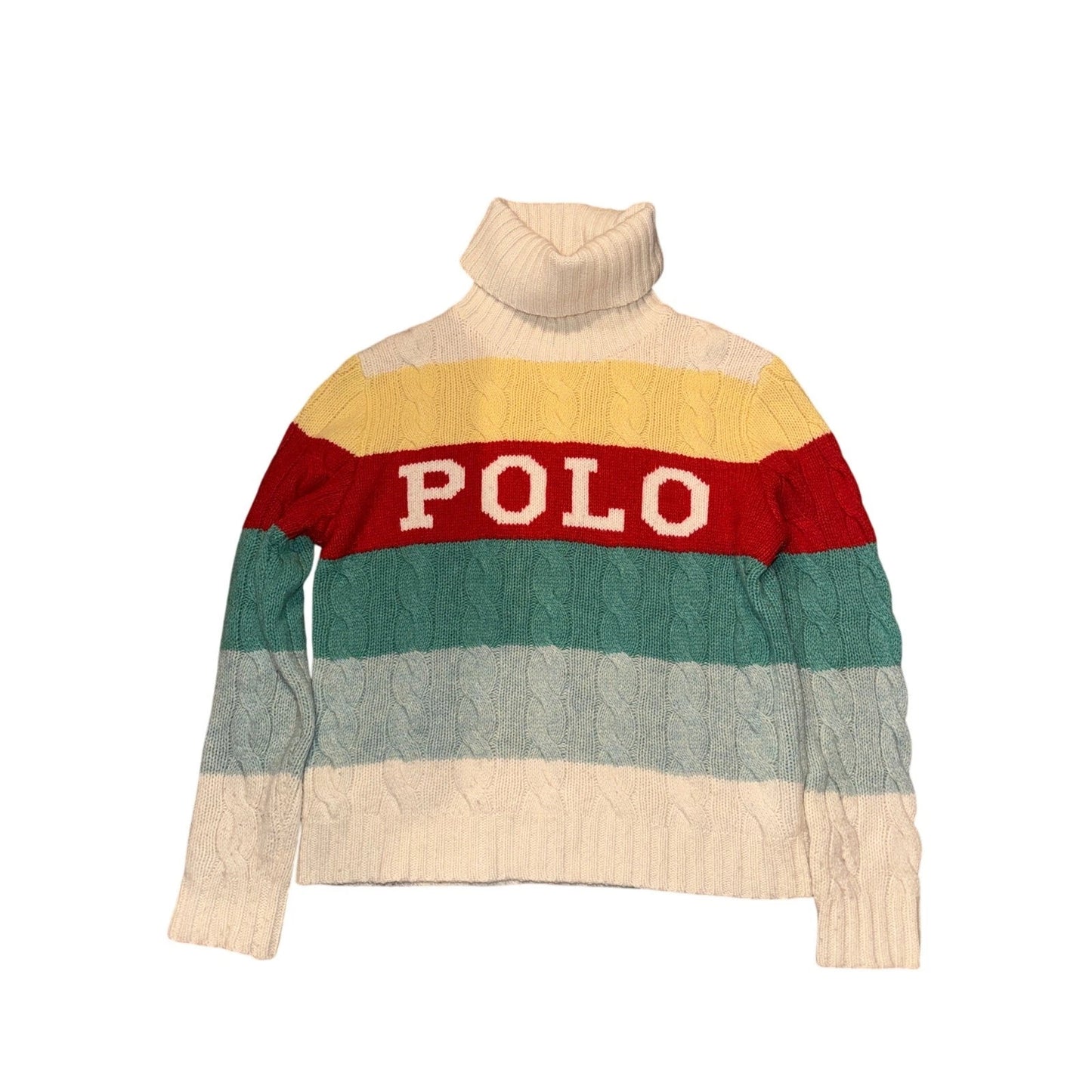 Polo Ralph Lauren Women's Striped Turtleneck Sweater Large