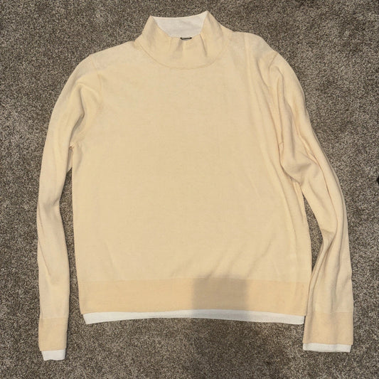 Women’s Large- WOMEN'S ITALIAN COTTON-BLEND DOUBLE-LAYER MOCK-NECK SWEATER