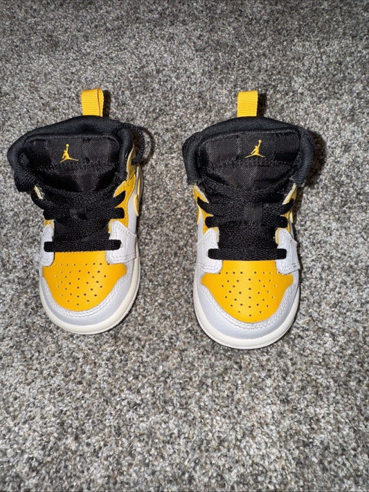 Jordan 1 Mid (TD) Yellow White Size 4C