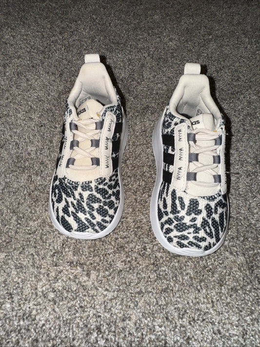 Adidas Racer TR 21 Toddler Size 6 Black White Leopard Print