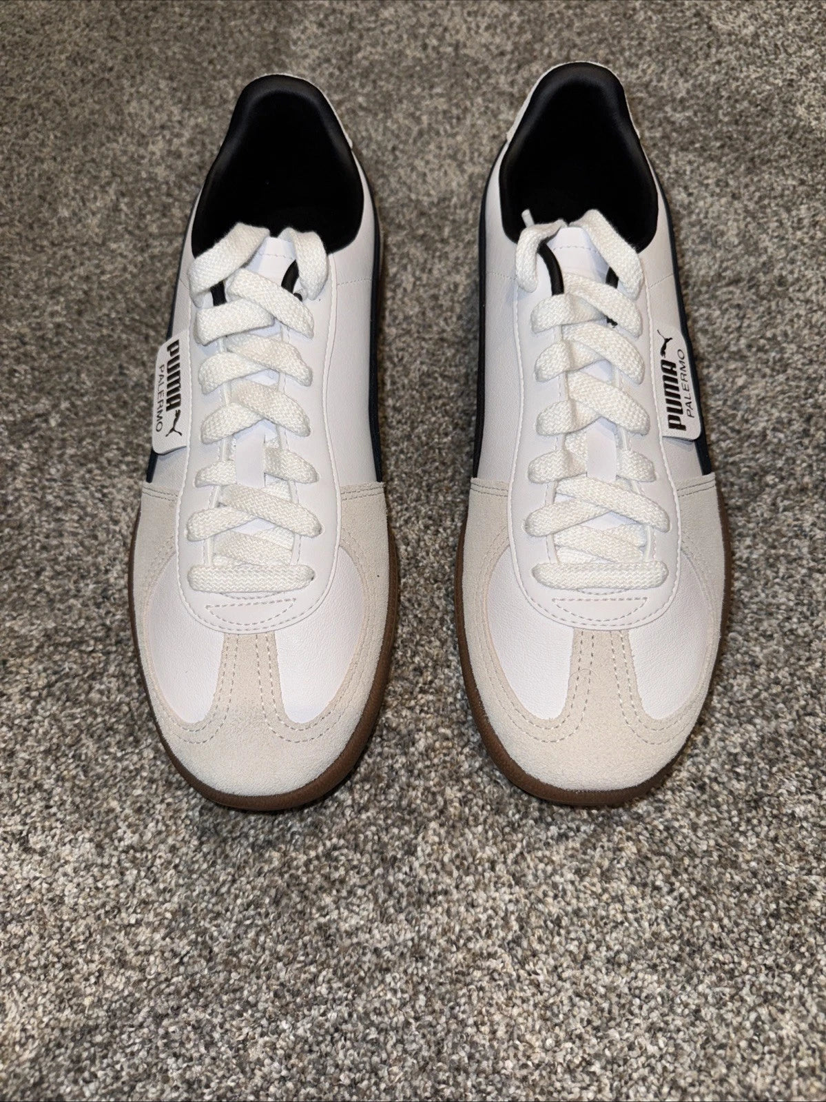 PUMA Palermo Leather White Black Gum Size 8.5
