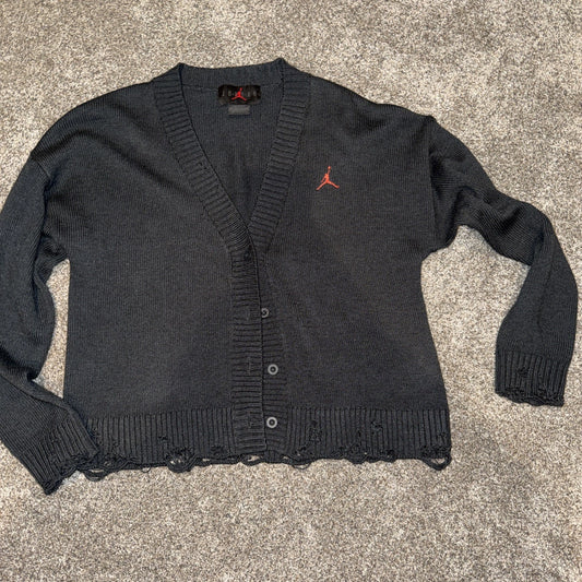 JORDAN Distressed Knit Streetwear Cardigan Sweater Size XS Women’s