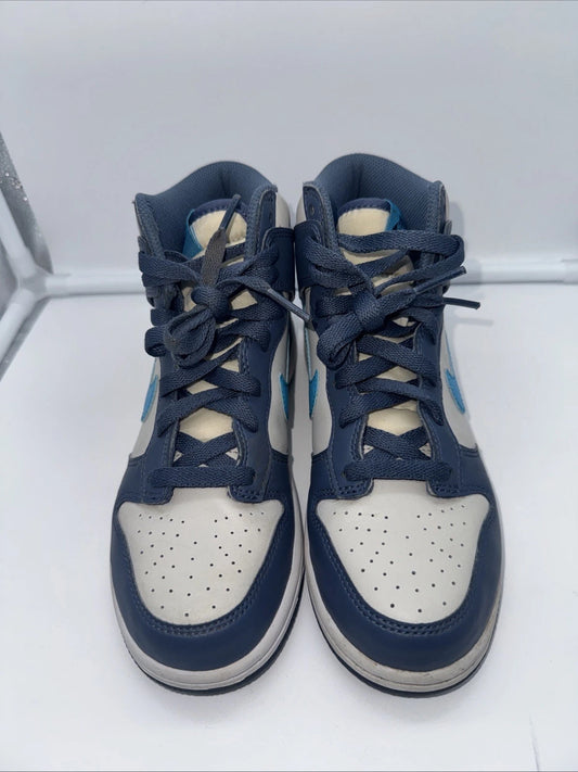 Size 3Y Nike Dunk High Blue- As Is- Purchased With A Cigarette Smell