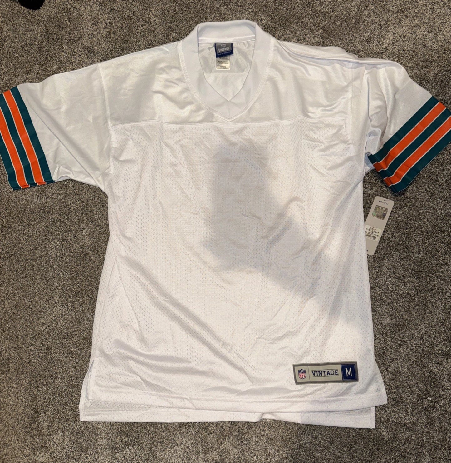Size Medium Men’s Vintage NFL Proline Jersey Dolphins White
