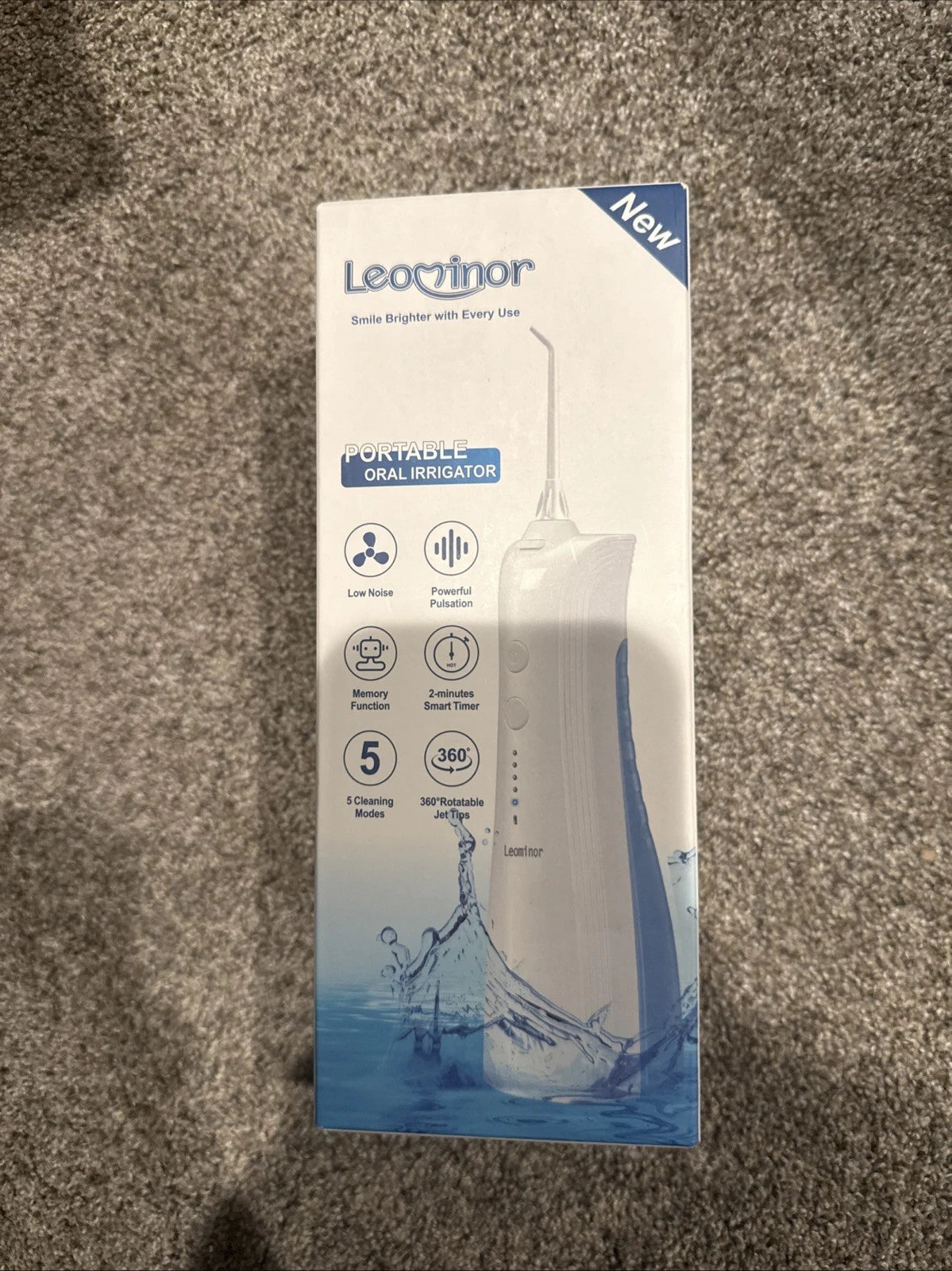 New Open Box Leominor Water Dental Flosser Pick- 5 Modes Cordless Portable
