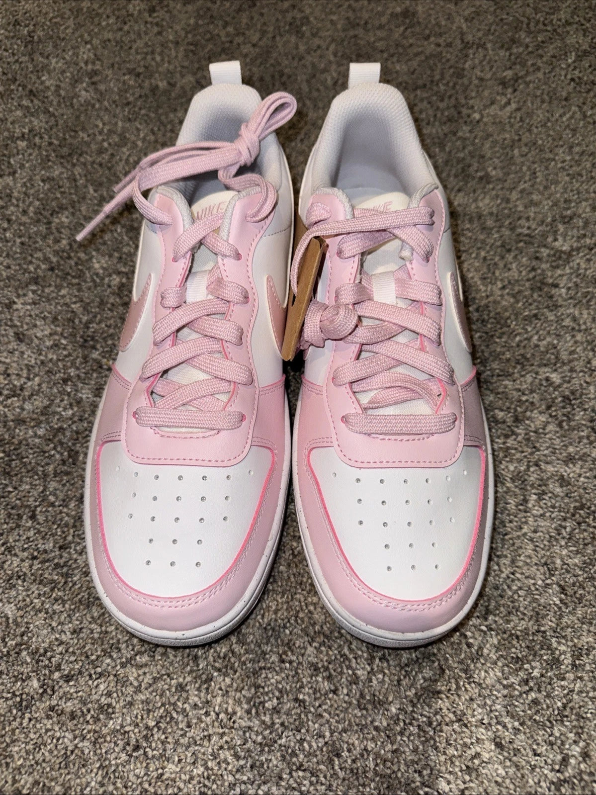 Size 7Y- Nike Court Borough Low Recraft  Pink Foam