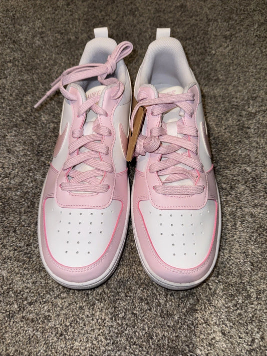 Size 7Y- Nike Court Borough Low Recraft  Pink Foam