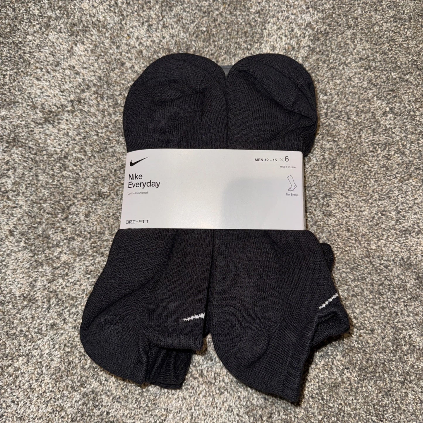 Nike No Show Socks Black Men’s 12-15