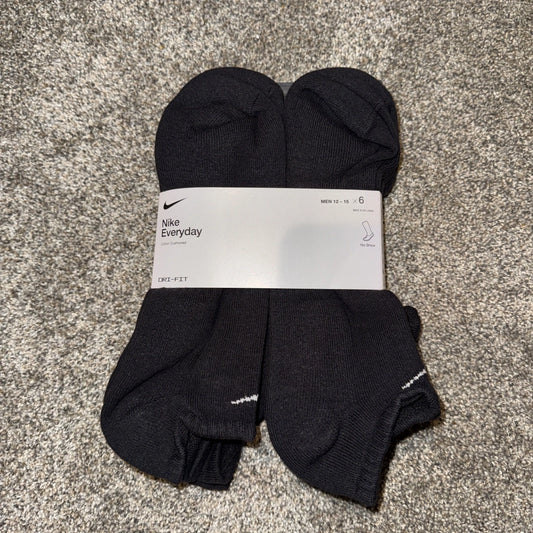 Nike No Show Socks Black Men’s 12-15