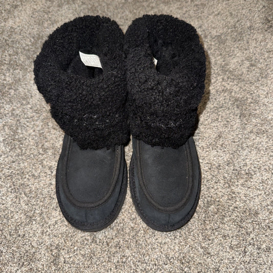 NEW WOMENS SIZE 5 BLACK UGG CLASSIC MINI BRAID SUEDE BOOTS 1148930