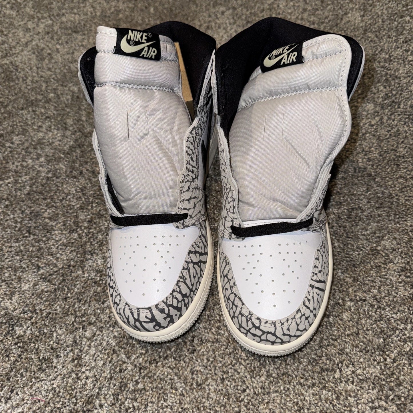 Size 5Y- Jordan 1 Retro High OG White Cement