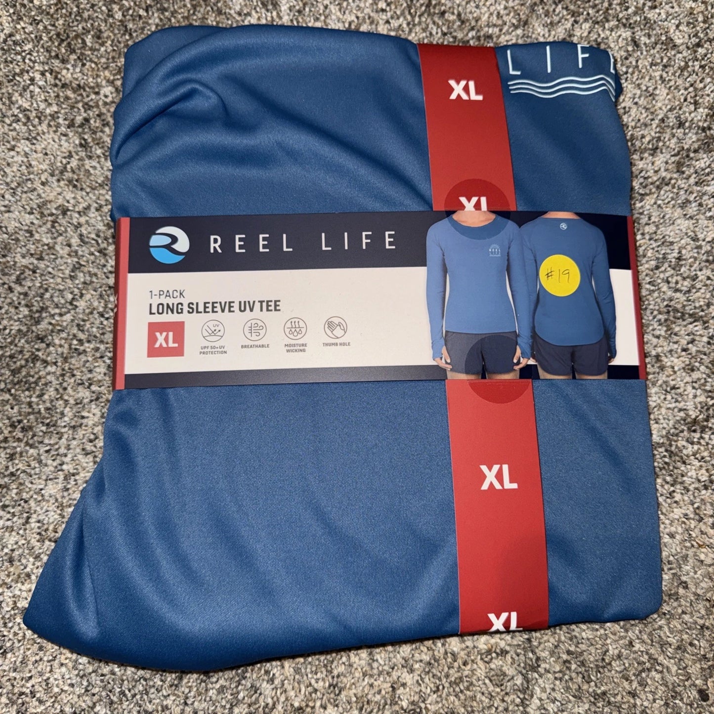 Women's XL- Reel Life - Long Sleeve UV Tee Blue