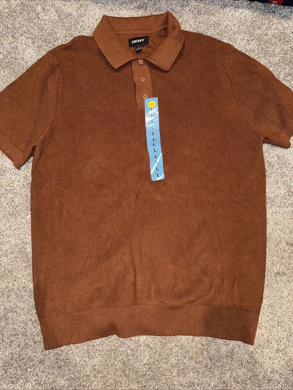 Men's Large- DKNY Sweater Polo- Short Sleeve
