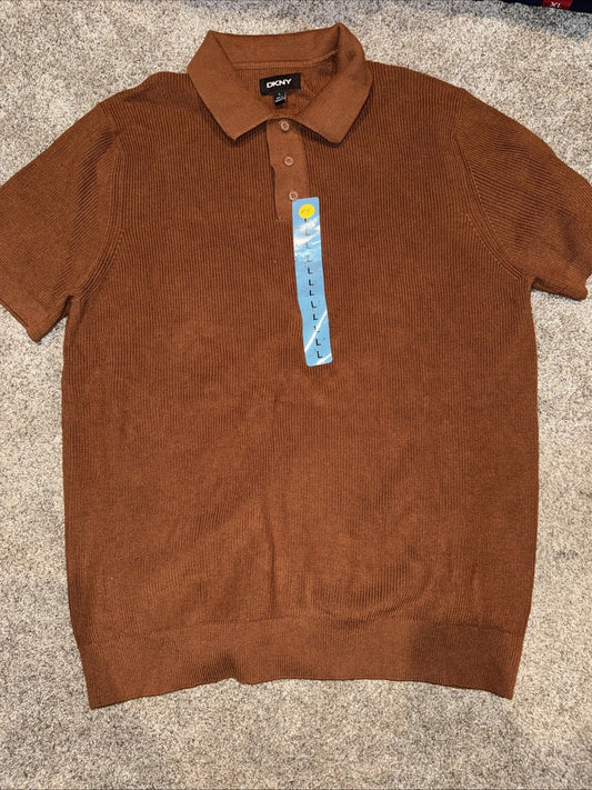 Men's Large- DKNY Sweater Polo- Short Sleeve
