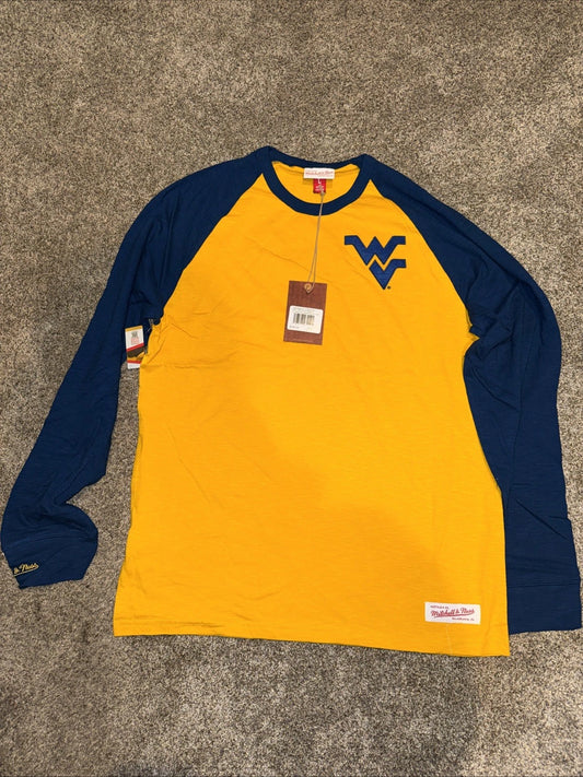Mitchell & Ness West Virginia University T Shirt Yellow- Large Men’s