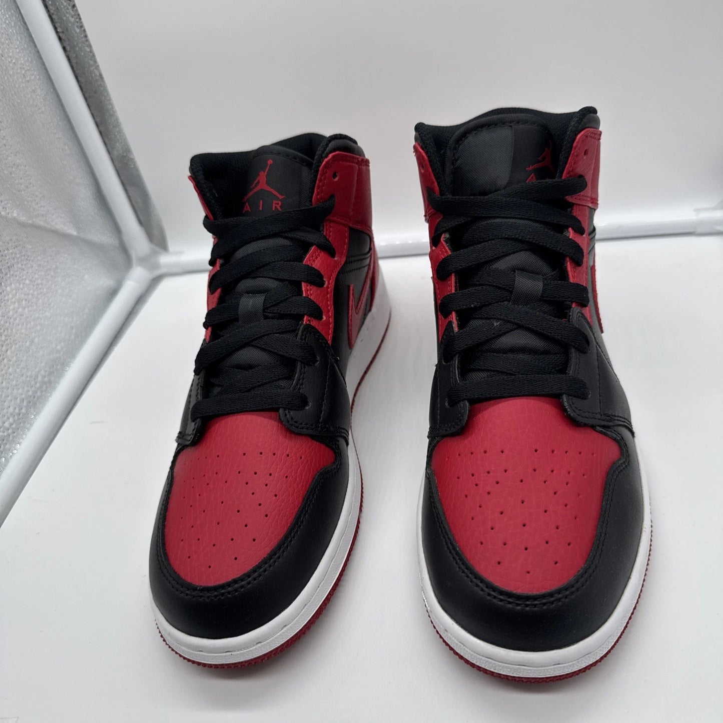 Size 7Y- Jordan 1 Mid Black Red