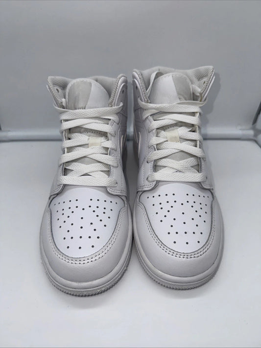 Size 3.5Y- Jordan 1 Mid Triple White