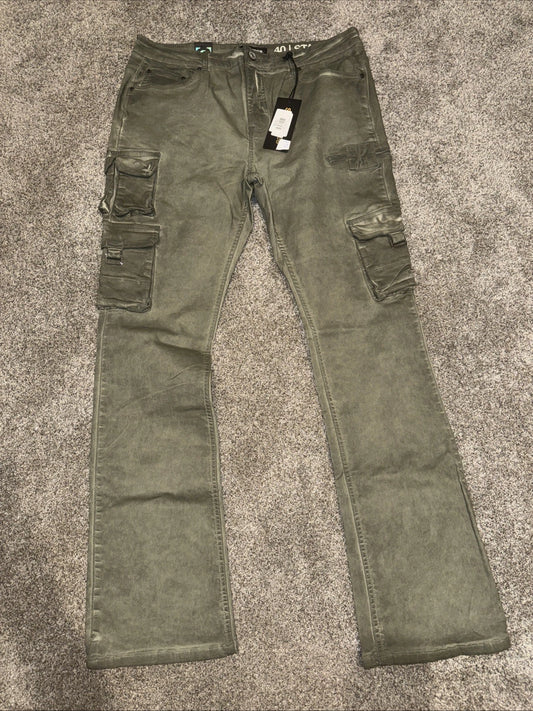Size 40 Men’s- Serenede Jeans - Stacked Denim- Olive