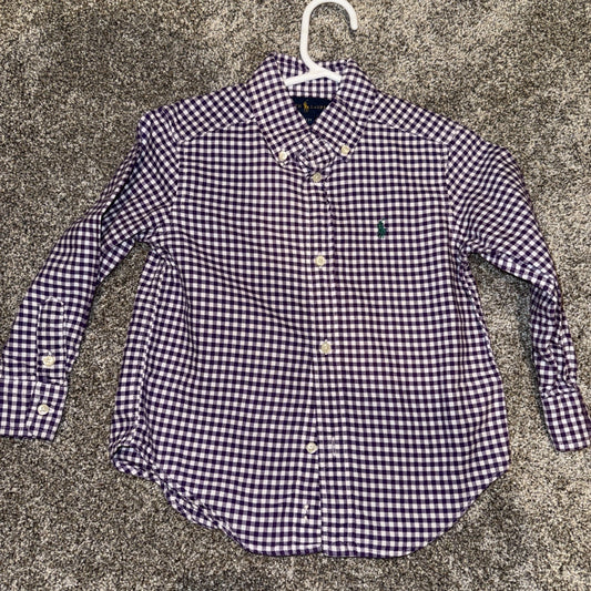 Ralph Lauren Button Up Boys Size 3/3T- Purple