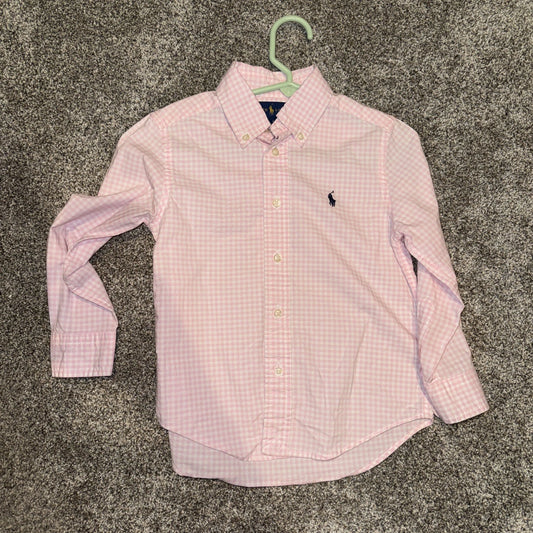 Ralph Lauren Button Up Pink- Boys Size 4