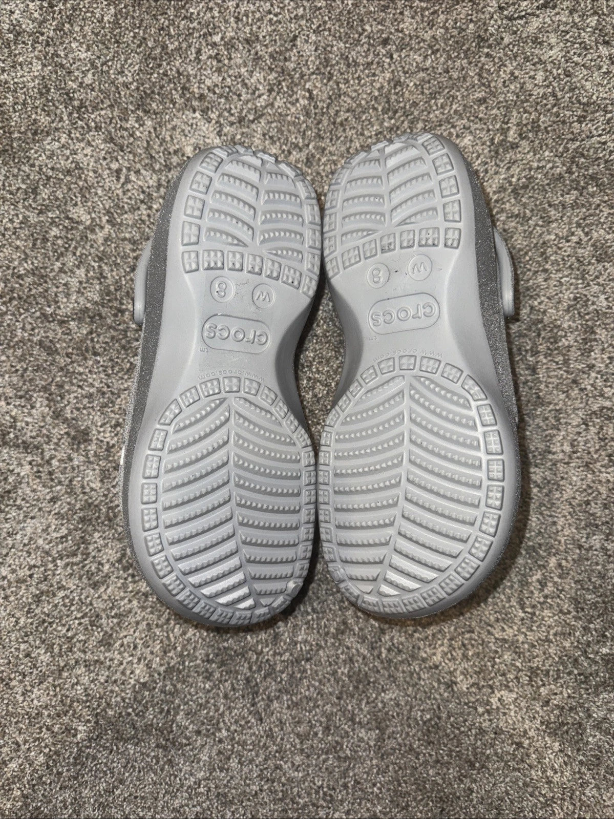 Size 8 Women’s Crocs Silver