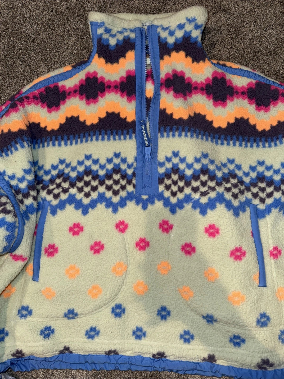 Women’s Medium Free People Fleece Half Zip Pull Over