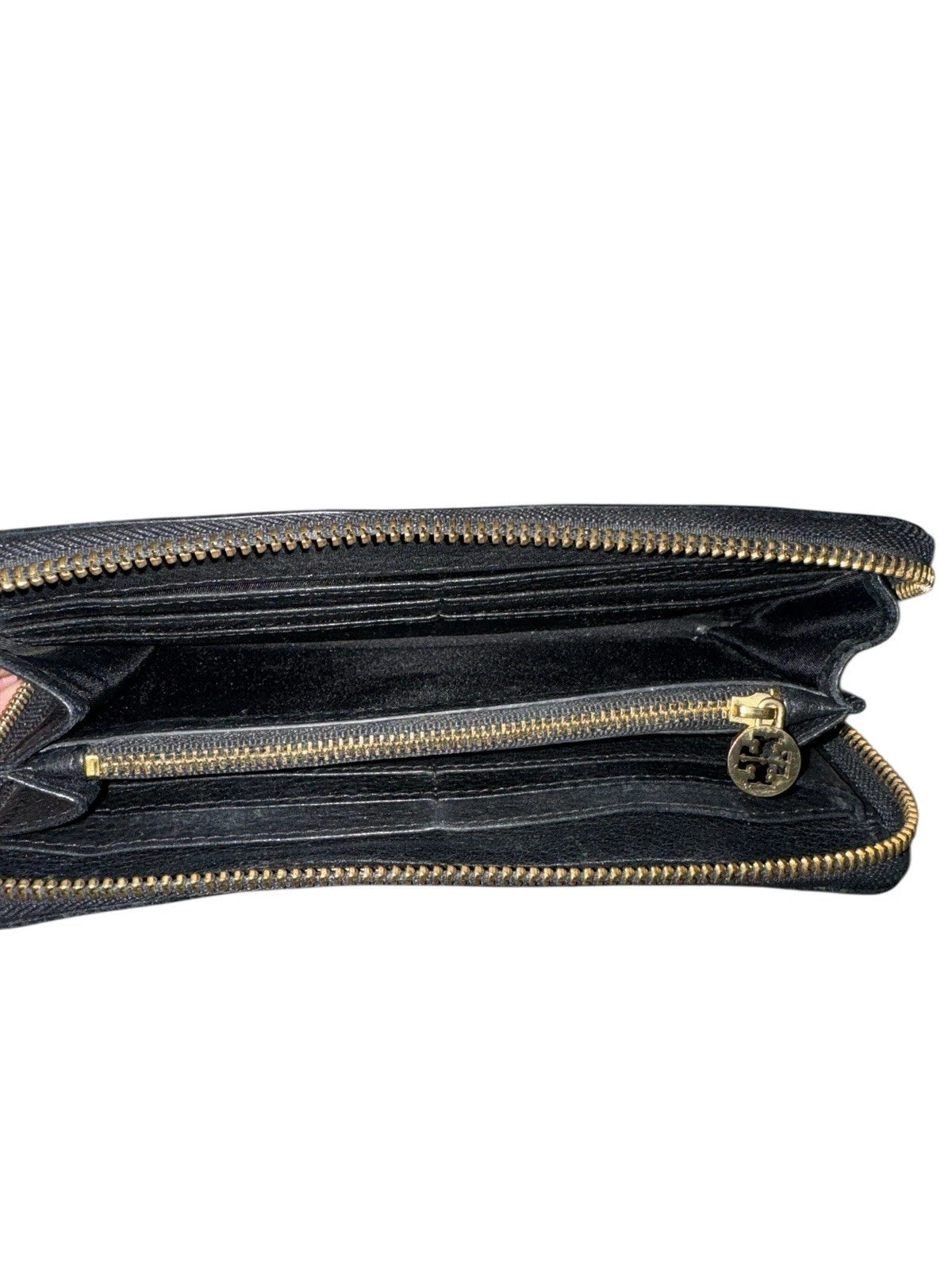 Tory Burch Leather Zip Around Wallet Black
