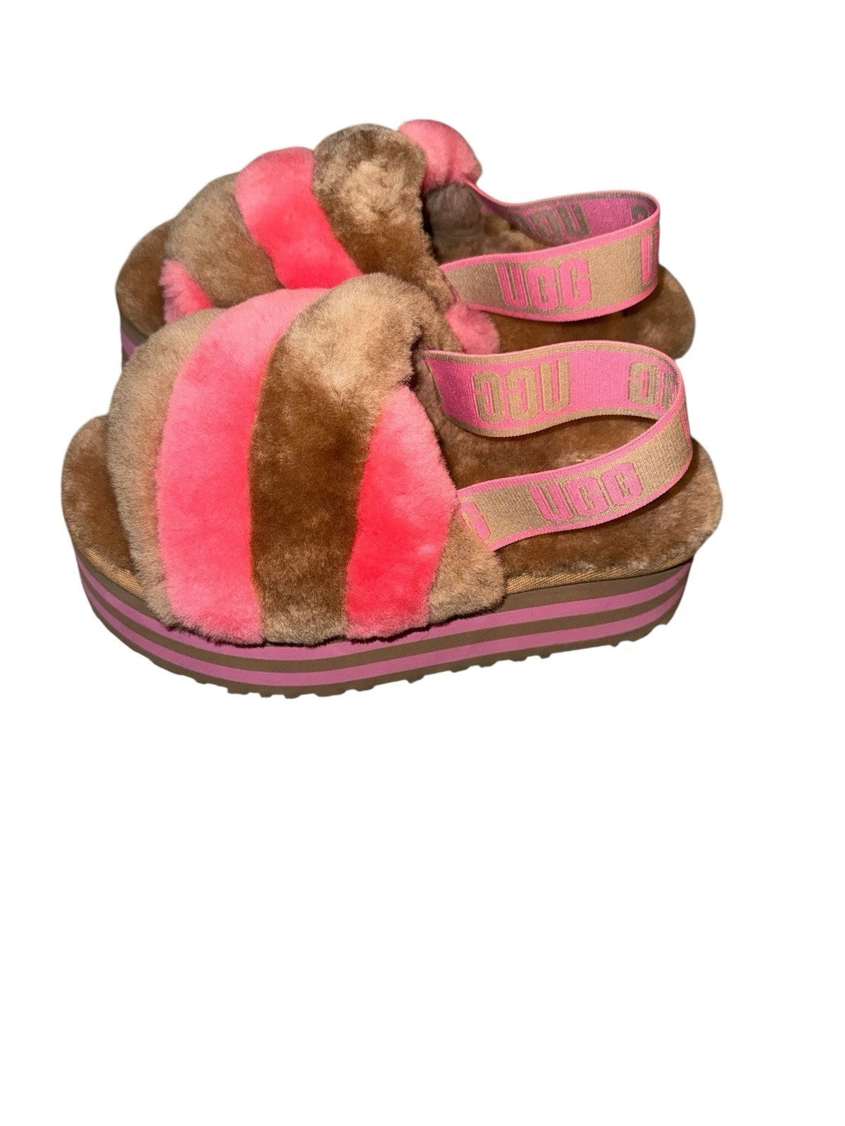Women’s Size 7- UGG Disco Stripe Slide Brown