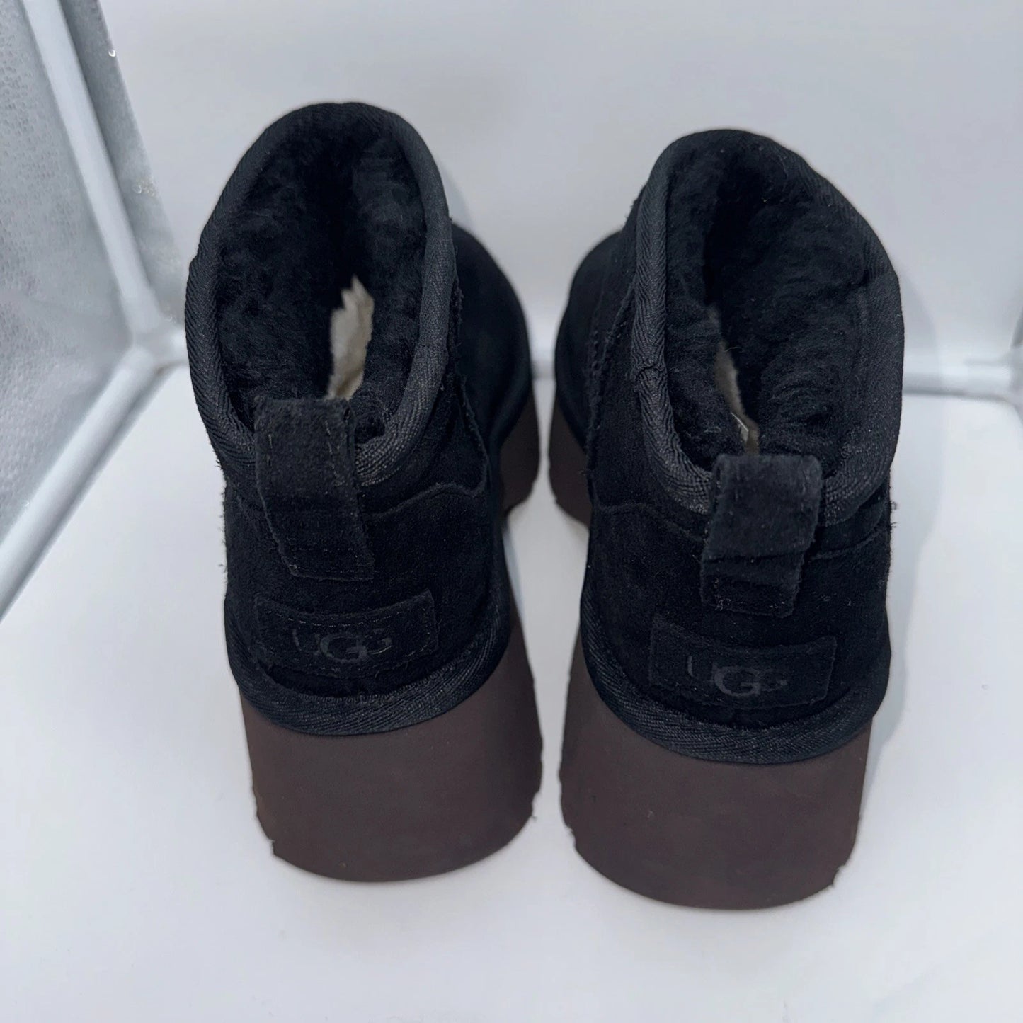Women’s Size 8 UGG Classic Ultra Mini New Heights Boots Black