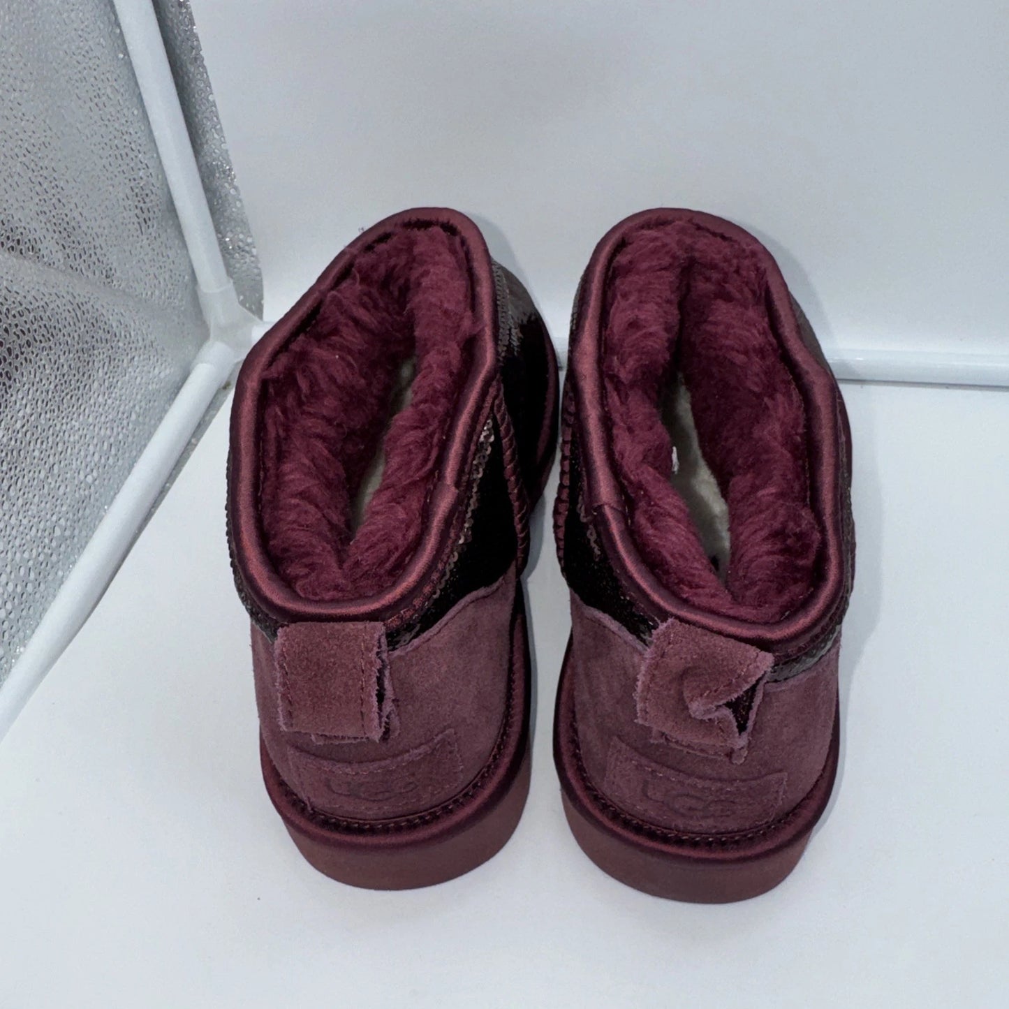 Size 7 Women’s UGG Classic Ultra Mini Boot Mirror Ball Wild Grape